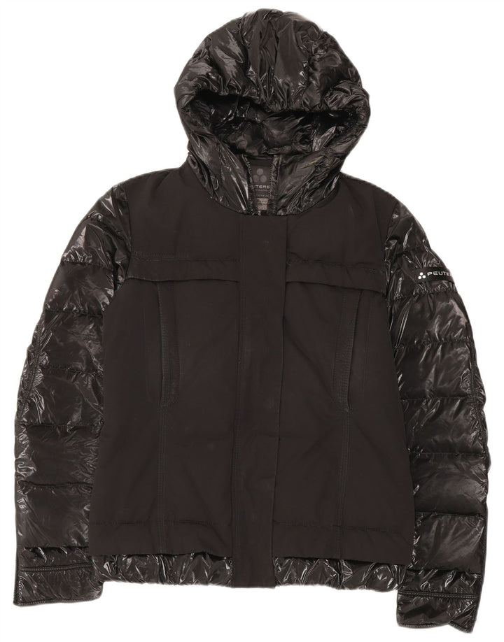 PEUTEREY Veste matelassée à capuche IT 42 Femme Noir Moyen Polyamide