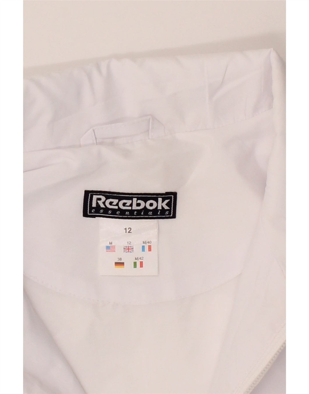 REEBOK Womens Tracksuit Top Jacket UK 12 Medium White Polyester