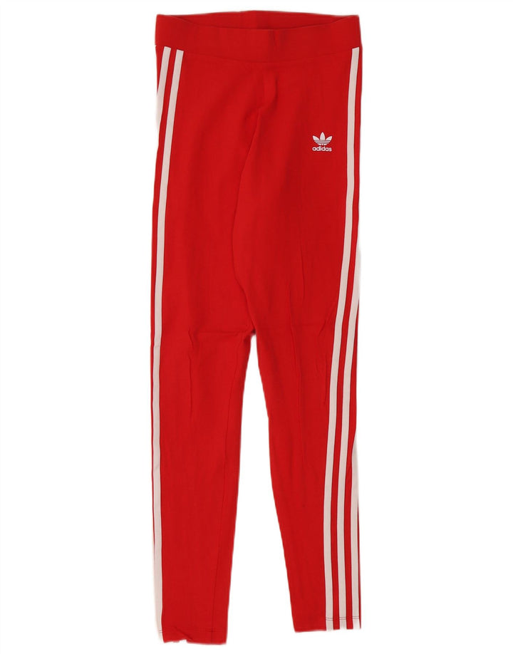 Adidas Leggings Femme UK 10 Petit Coton Rouge