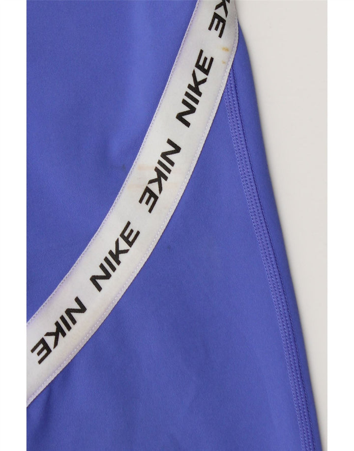 Nike Legging Capri Graphique Femme UK 8 Petit Bleu Colorblock Polyester