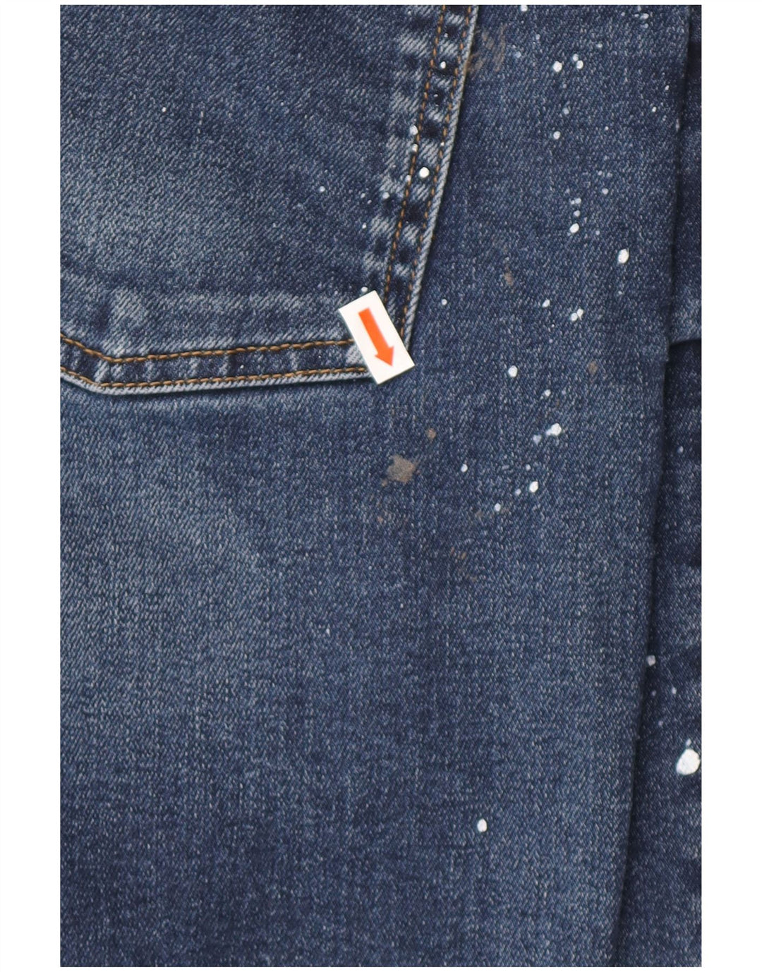 ZARA Jean skinny en détresse pour homme EU 46 XL W36 L30 Bleu à pois en coton