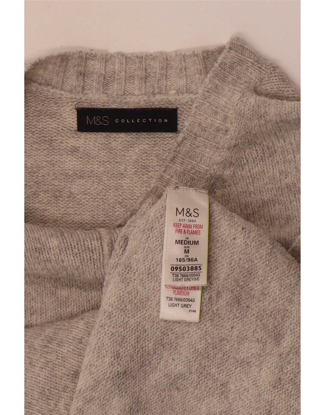Marks & Spencer Pull à col rond pour femme UK 14 Acrylique gris moyen