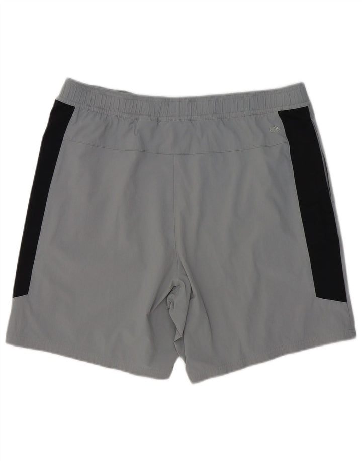 Calvin Klein Short de sport Performance pour homme XL Gris Colorblock Polyester