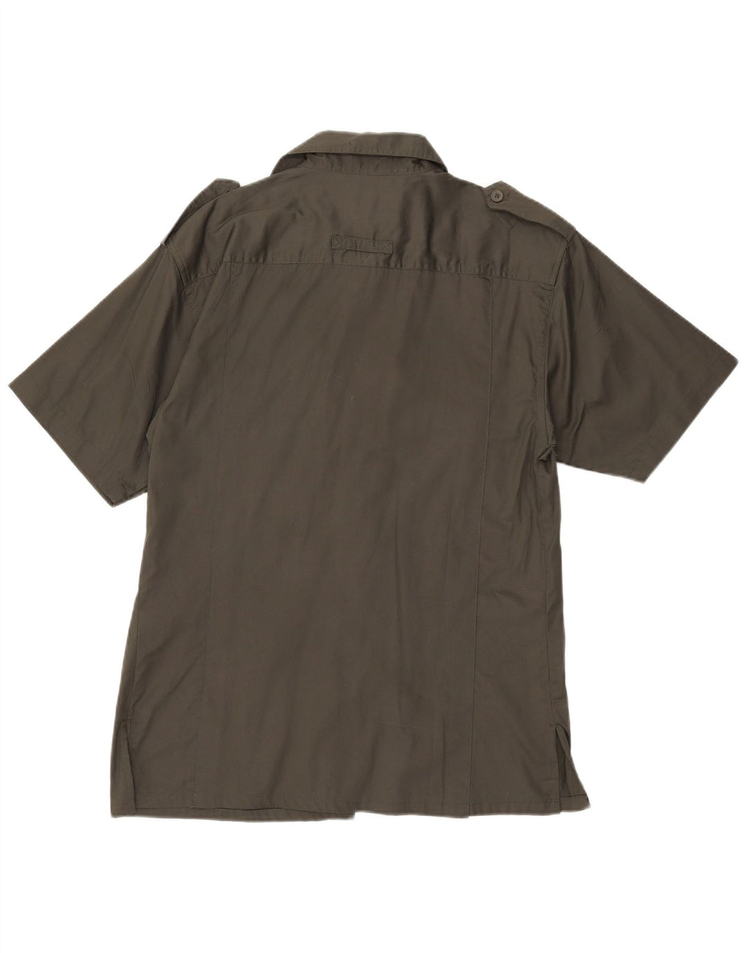ESSE EMME Chemise militaire à manches courtes pour homme en coton kaki moyen