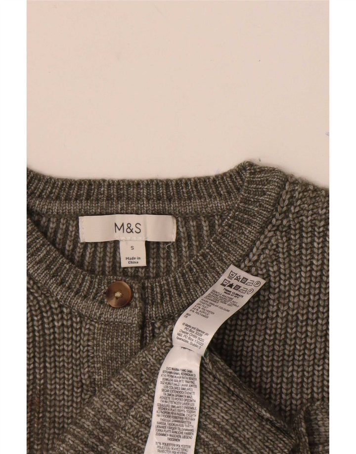 Marks & Spencer Pull cardigan sans manches pour femme UK 10 Petit Gris