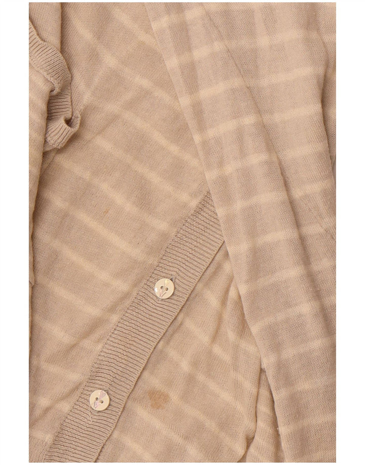WHITE STUFF Cardigan pour femme en lin rayé beige UK 14