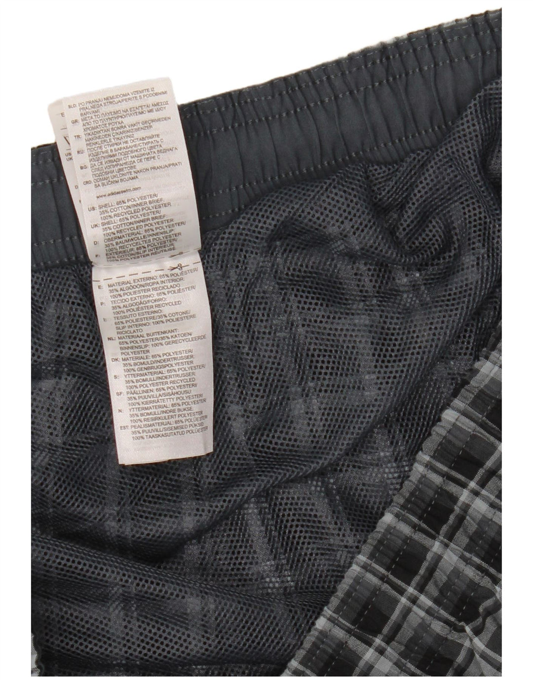 Adidas Short de Bain Homme XL Bleu Marine à Carreaux Polyester