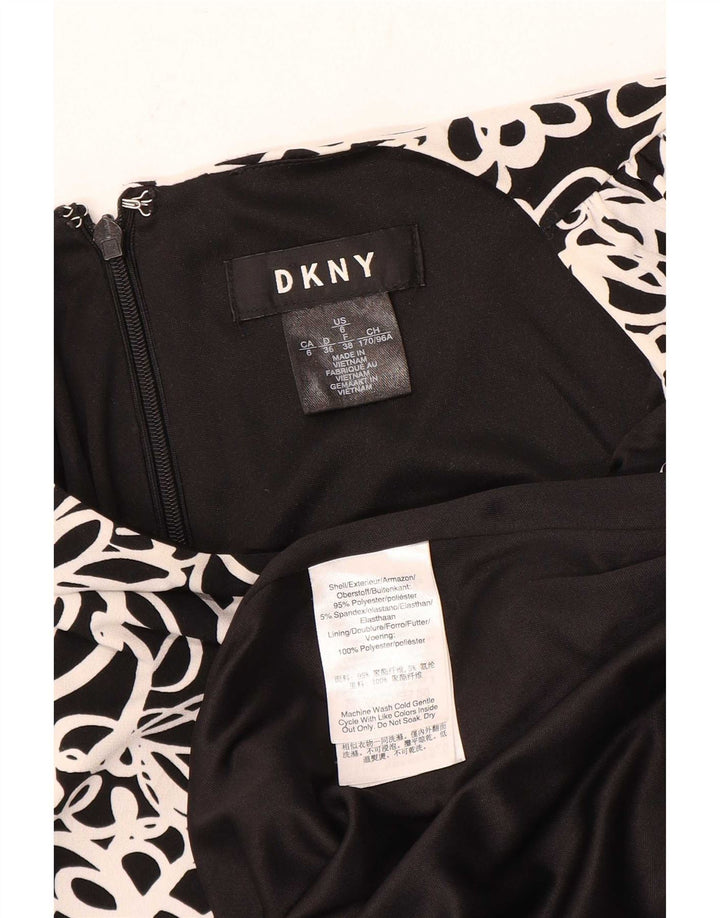 Dkny Robe fourreau sans manches à motif abstrait pour femme US 6 Noir moyen