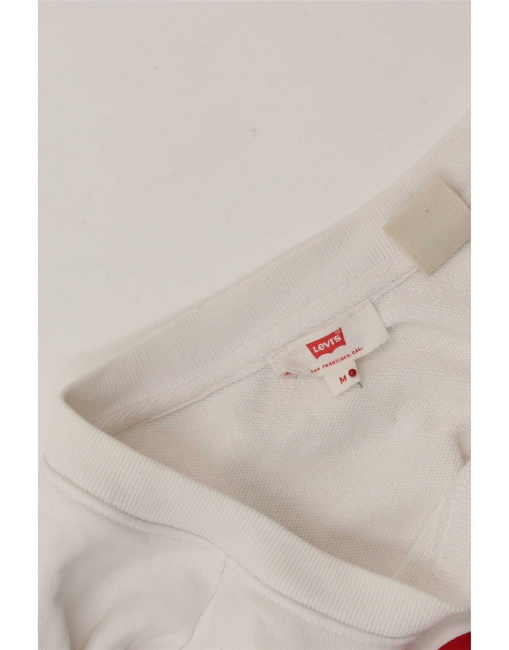 Levi's Sweat-Shirt Graphique Femme UK 14 Blanc Moyen