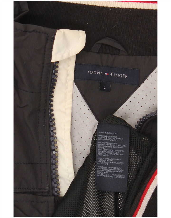 Tommy Hilfiger Veste Bomber Homme UK 40 Large Gris Nylon