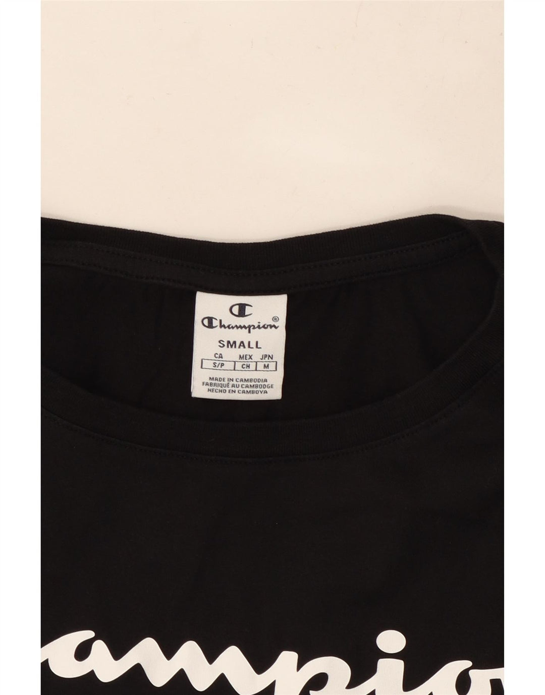 CHAMPION T-shirt court surdimensionné pour femme UK 10 Small Noir