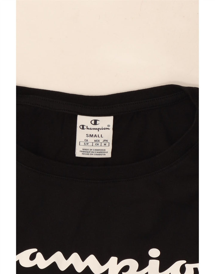 CHAMPION T-shirt court surdimensionné pour femme UK 10 Small Noir