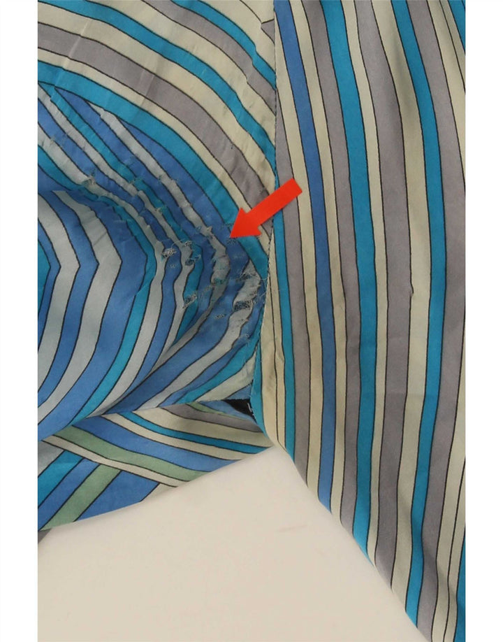chemise femme vintage UK 20 2XL Bleu Géométrique
