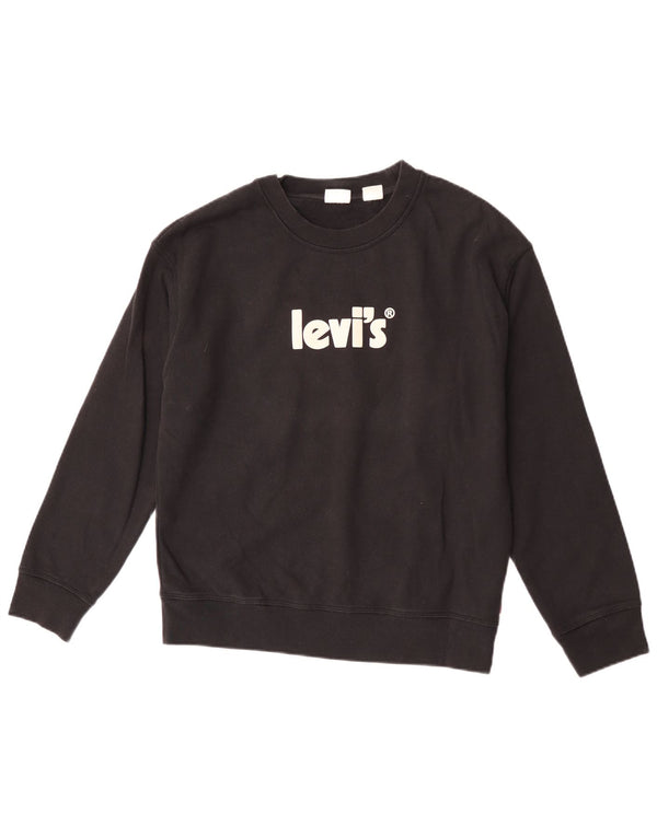 Levi's Graphic Sweatshirt Jumper Small Homme Noir Coton