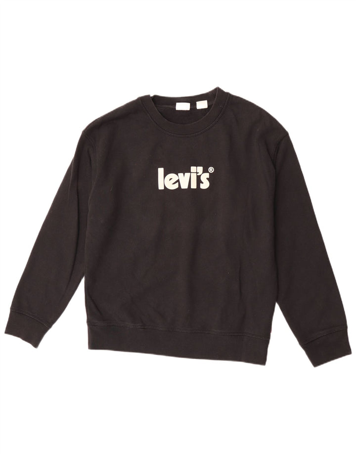 Levi's Graphic Sweatshirt Jumper Small Homme Noir Coton
