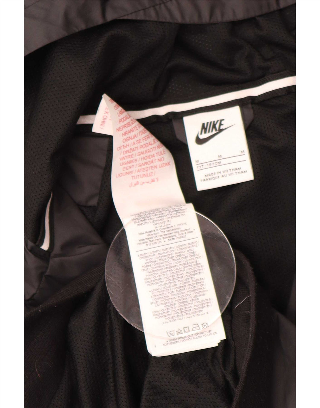 Veste de pluie à capuche Nike garçon 10-11 ans noir moyen polyester