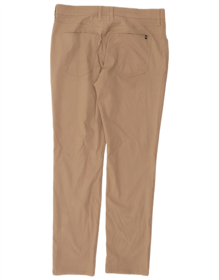 Pantalon décontracté slim vintage pour hommes W33 L31 Beige Polyester