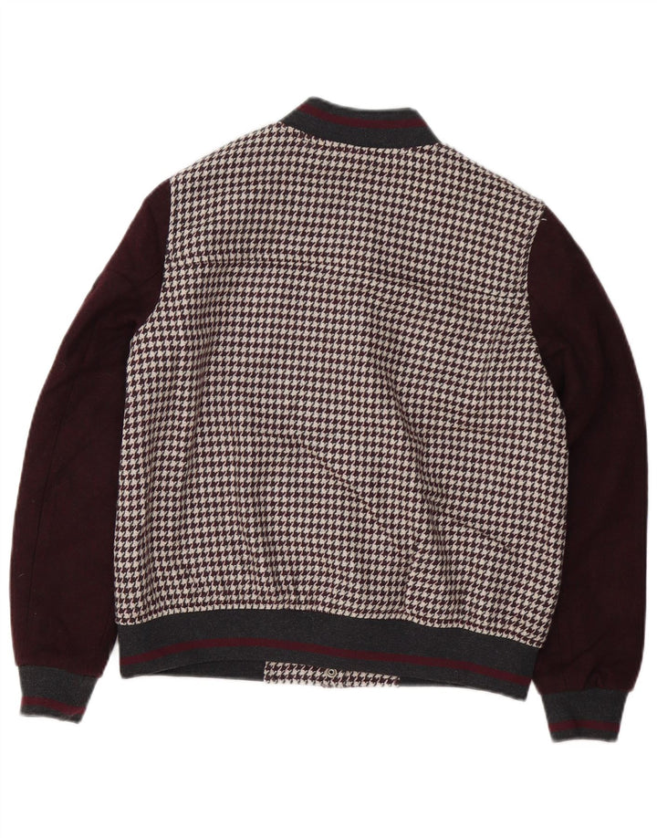 Zara Veste Varsity surdimensionnée pour femme UK 10 Petit pied-de-poule marron