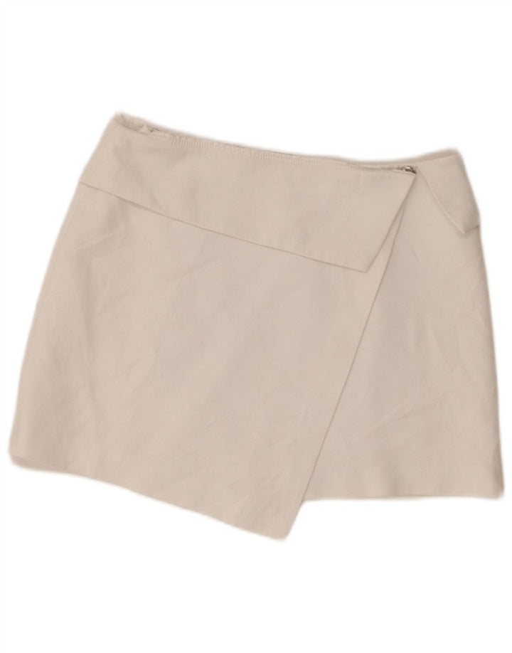 Zara Femme Mini Jupe Portefeuille Moyen W28 Blanc