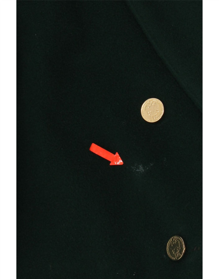 vintage Femme Double Breasted Blazer Veste UK 18 XL Laine Verte