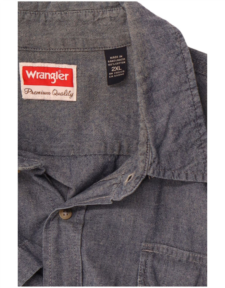 WRANGLER Chemise à Manches Courtes Homme 2XL Bleu Coton