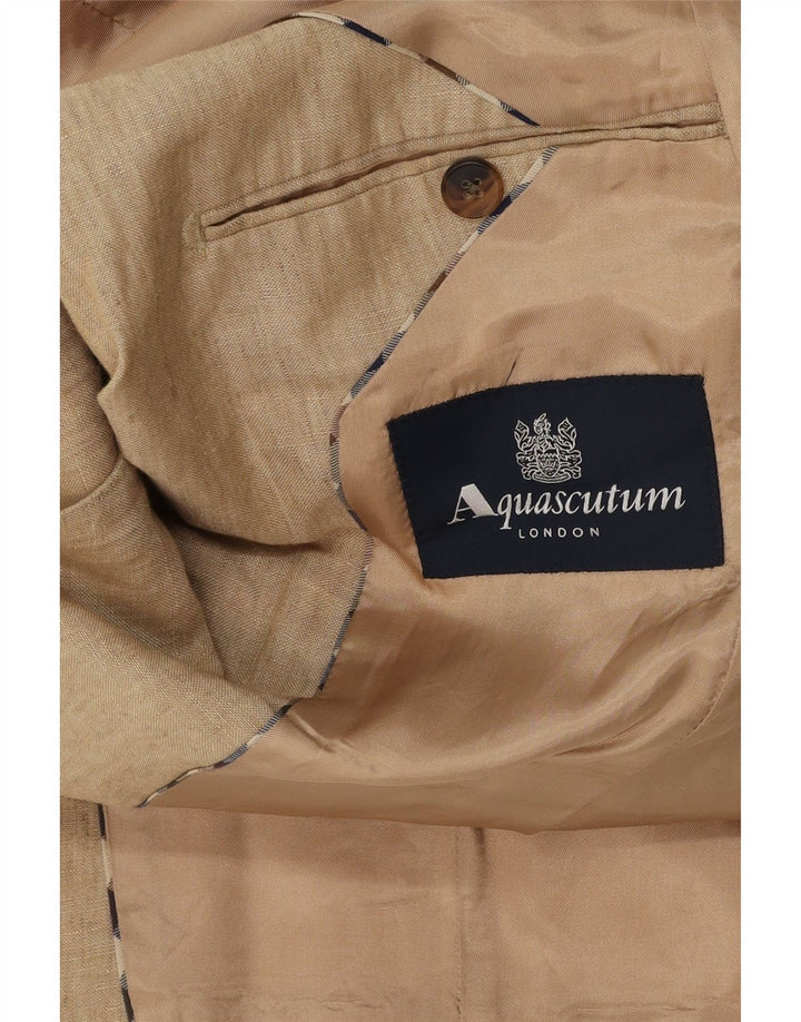 Aquascutum Veste blazer à 2 boutons pour homme UK 36 Petit Marron