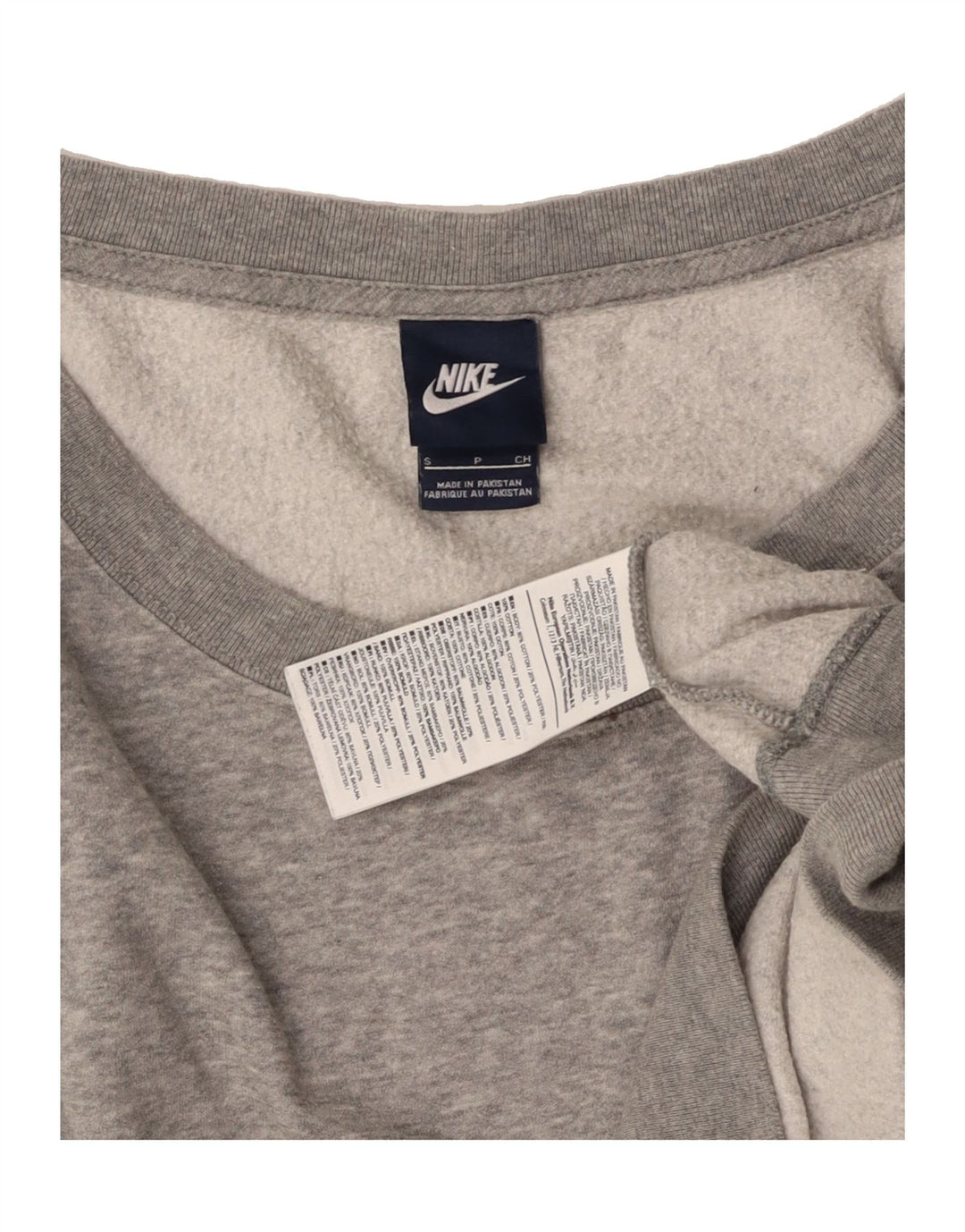 NIKE Womens Oversized Sweatshirt Jumper UK 10 Small Grey Cotton Vintage Nike and Second-Hand Nike from Messina Hembry 