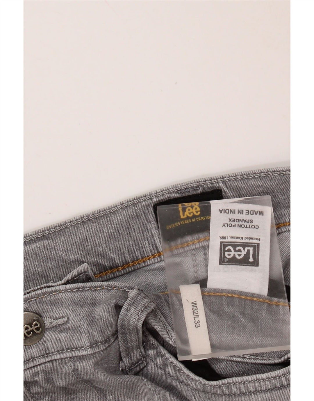 LEE Jean Droit Homme W32 L29 Gris Coton