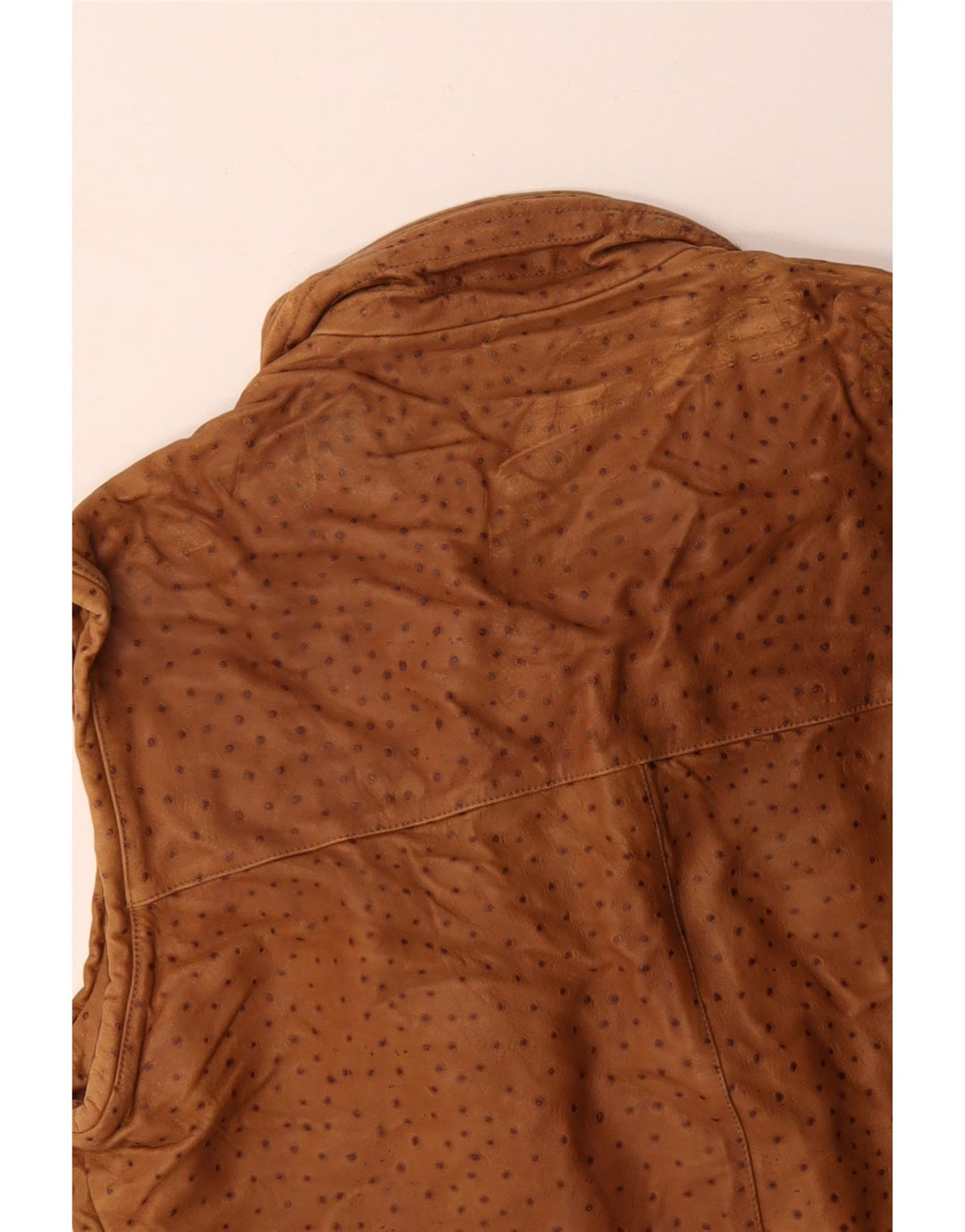 VINTAGE Gilet en cuir homme IT 56 3XL marron tacheté