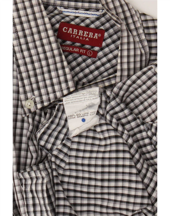 Carrera Chemise Regular Fit Grand Carreau Noir en Coton Homme