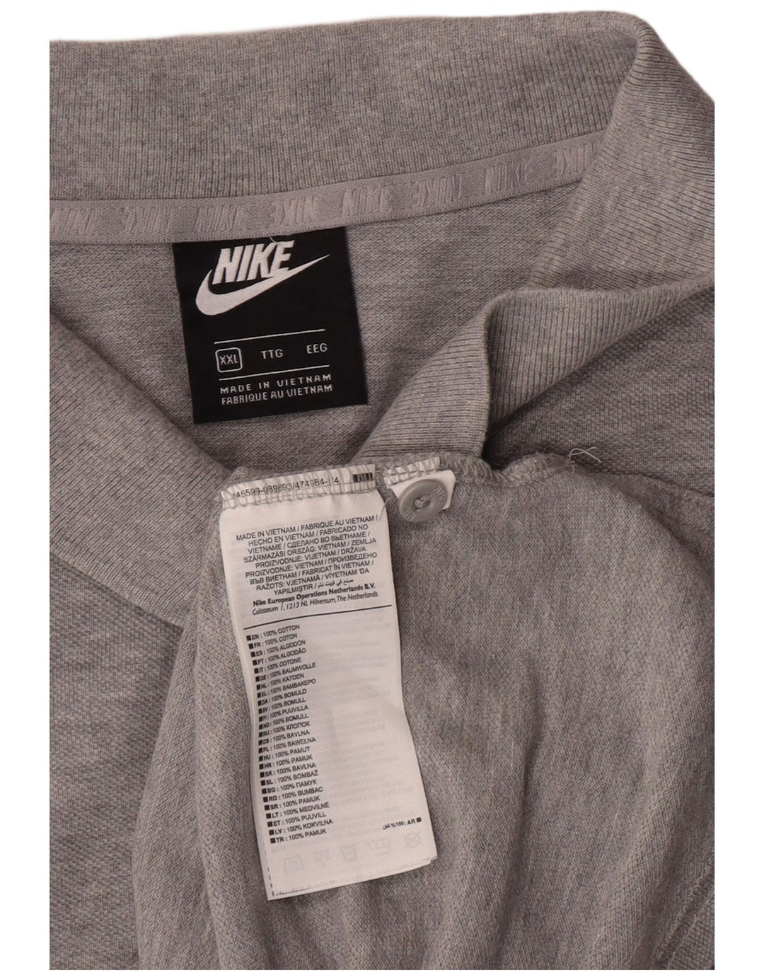 NIKE Polo Homme 2XL Gris Coton