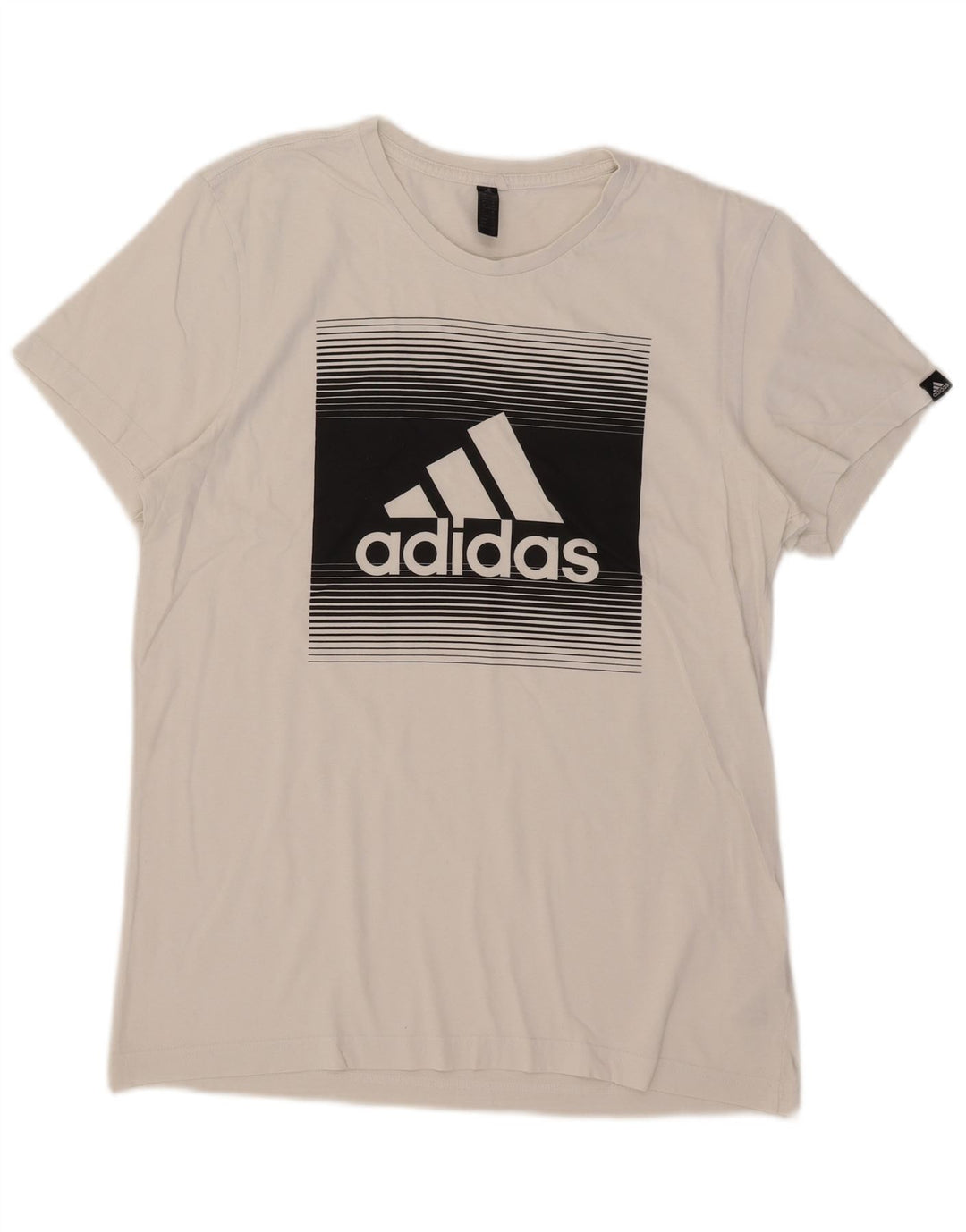 Adidas T-shirt graphique pour homme en coton blanc moyen