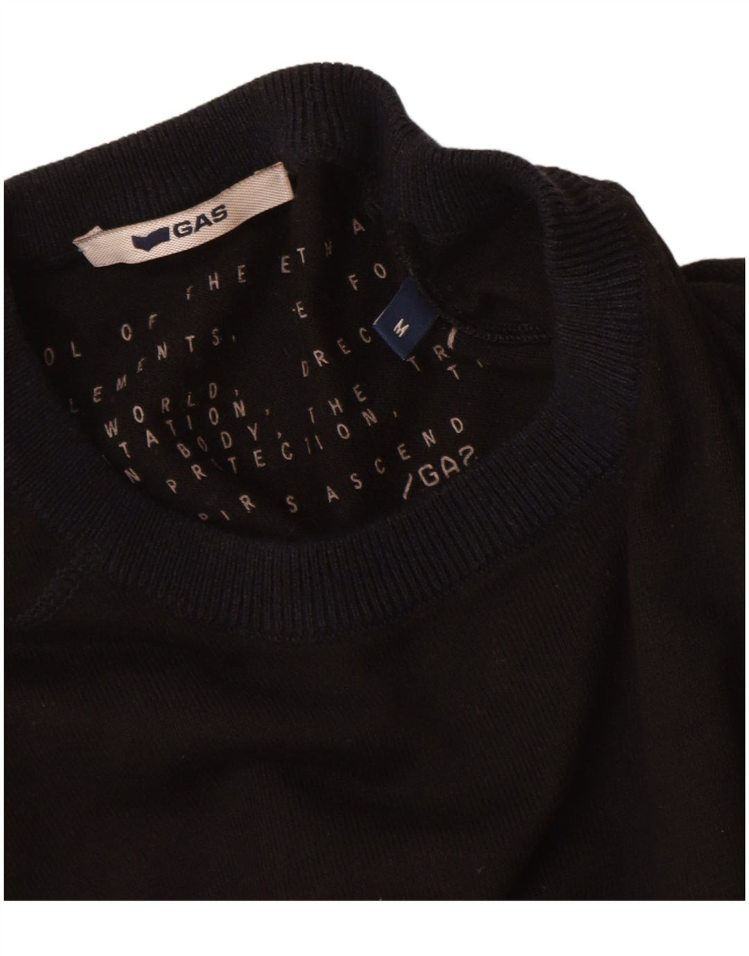 Gas Pull col rond homme en coton noir moyen