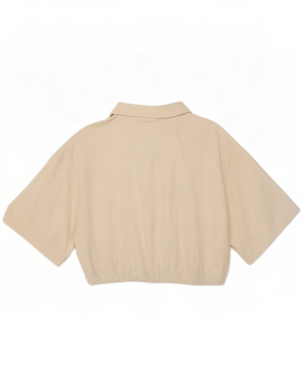 Zara Polo court pour femme UK 16 XL Coton blanc