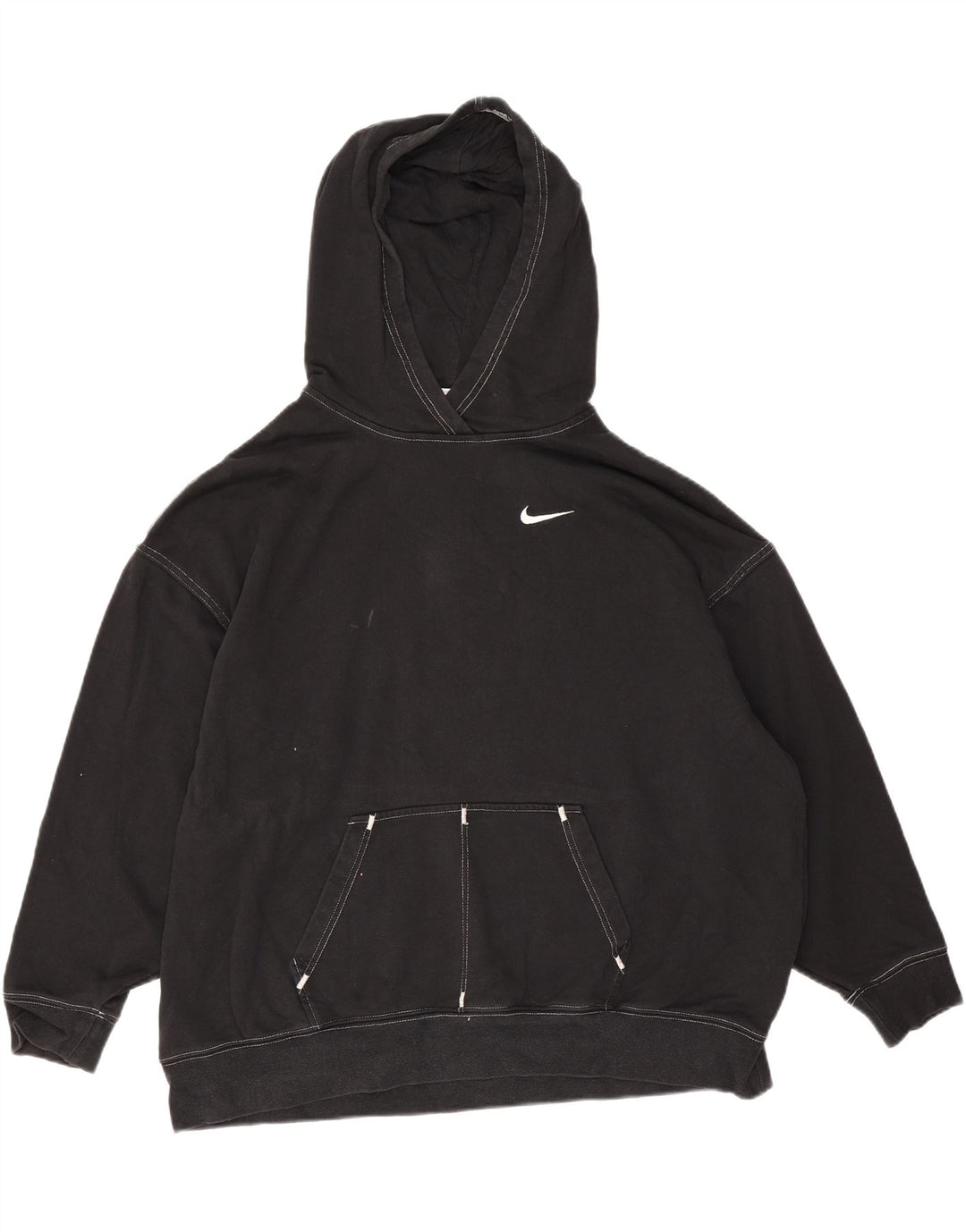 Nike Pull à capuche surdimensionné pour homme Petit coton noir