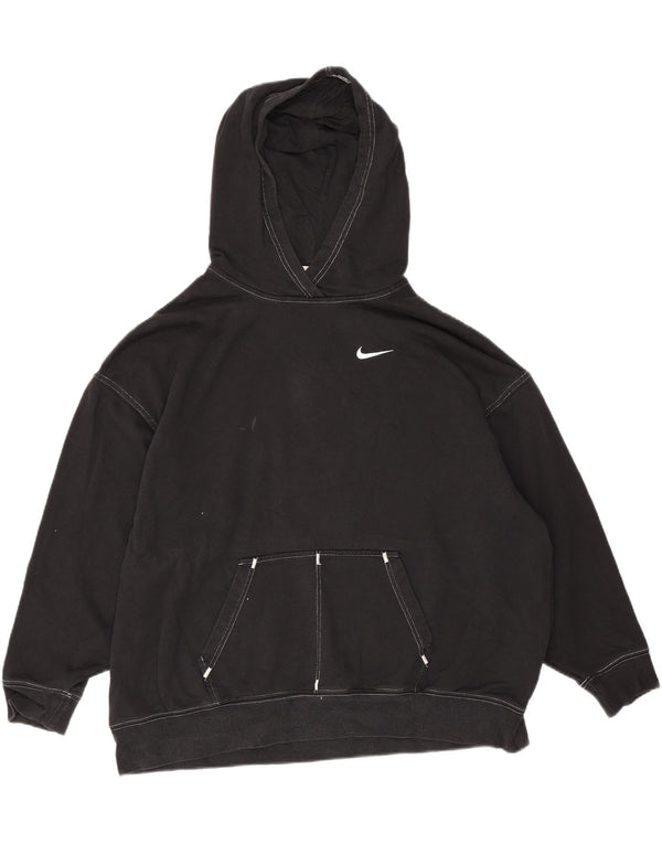 Nike Pull à capuche surdimensionné pour homme Petit coton noir