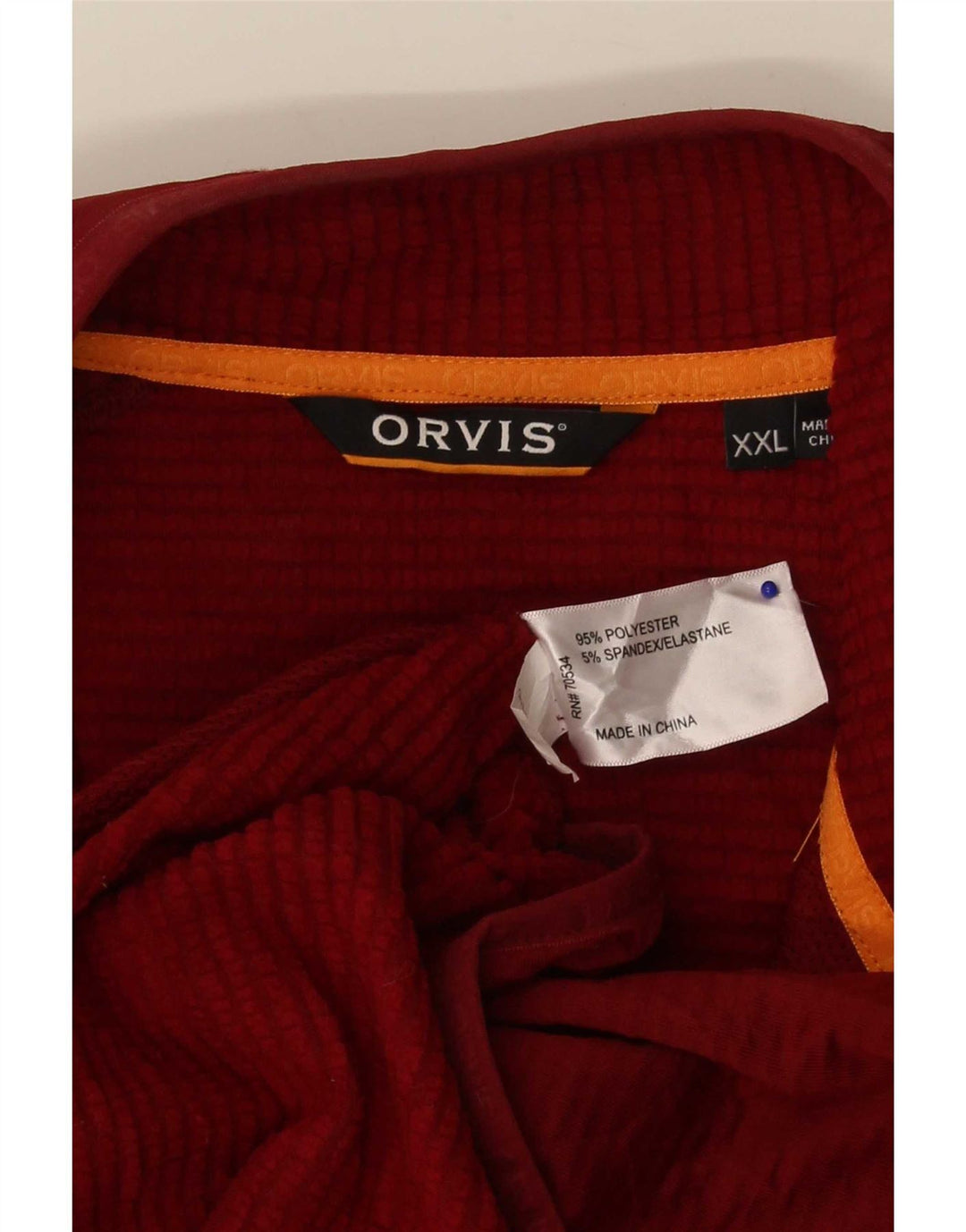 Orvis Veste de survêtement pour homme 2XL Bordeaux Polyester