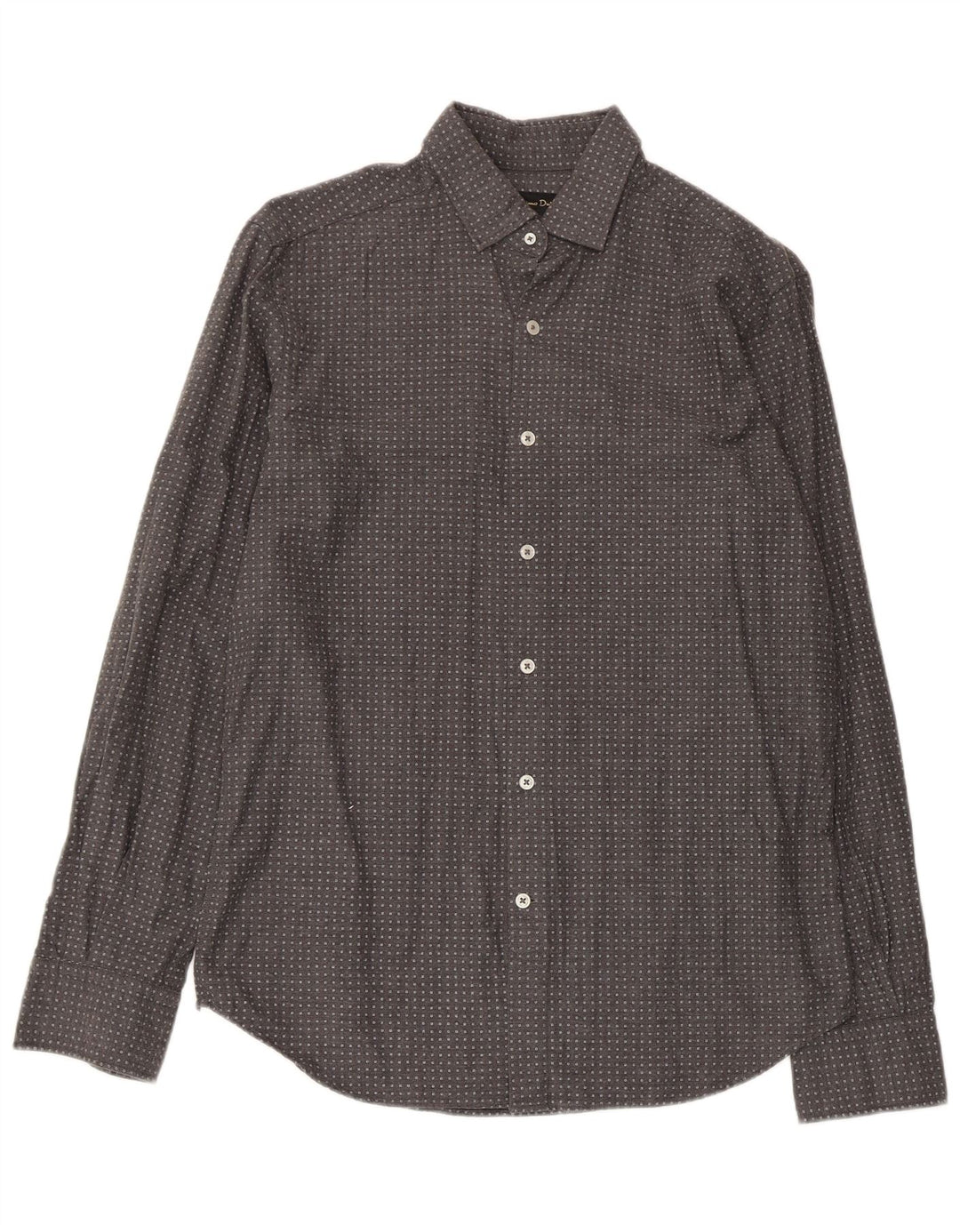 Massimo Dutti Chemise Homme Gris Moyen Géométrique Coton