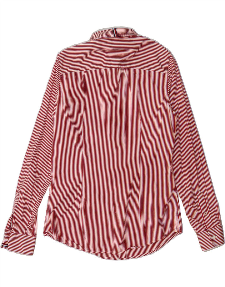 TOMMY HILFIGER Womens Fitted Shirt US 6 Medium Red Pinstripe Cotton Vintage Tommy Hilfiger and Second-Hand Tommy Hilfiger from Messina Hembry 
