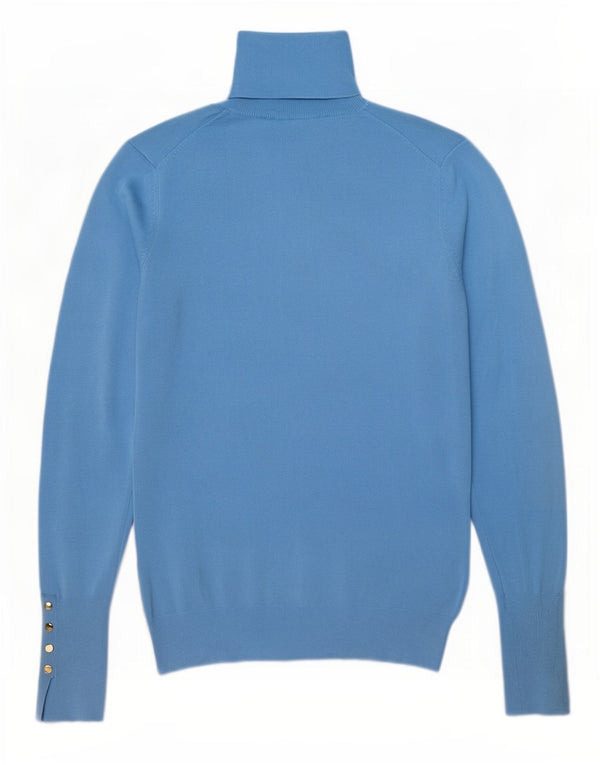 Zara Pull col roulé pour femme UK 12 Bleu moyen Viscose