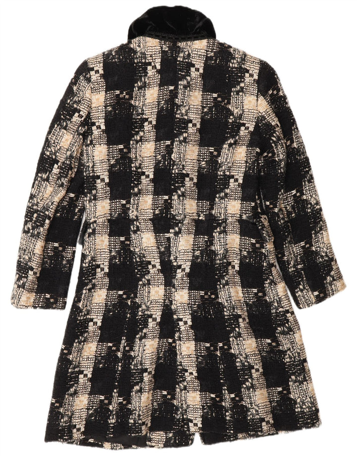 Zara Womens Pardessus UK 12 Medium Black Check Laine