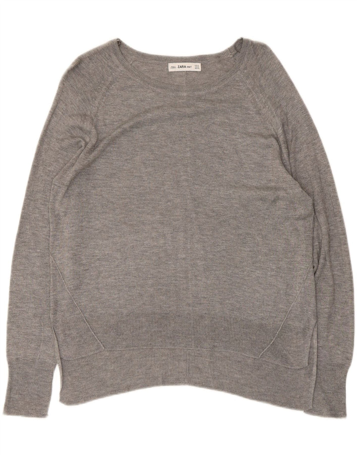 Zara Chemisier Femme UK 14 Gris Moyen