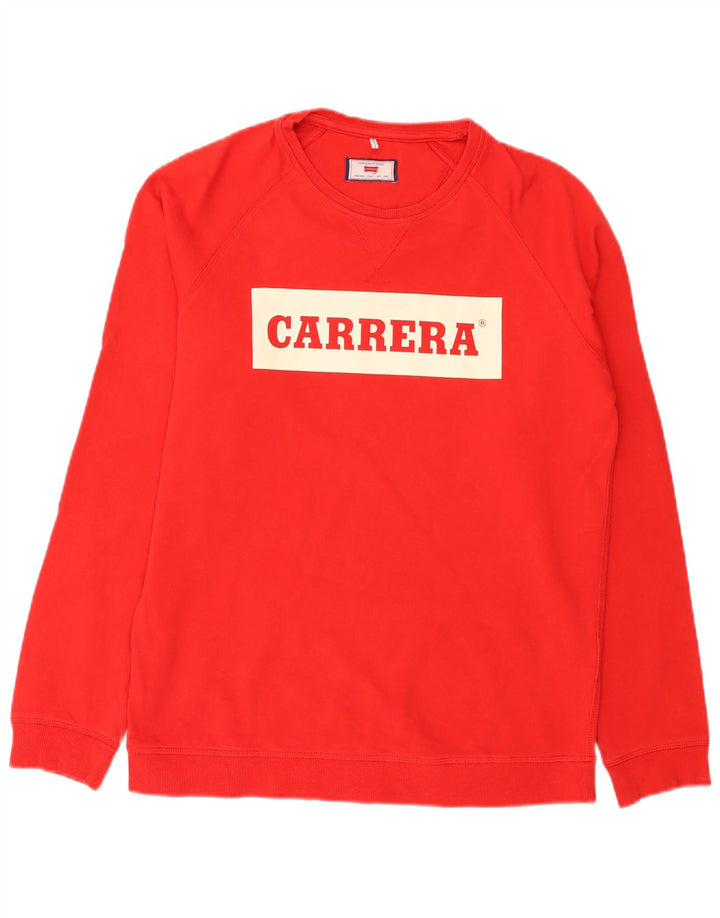 Carrera Graphic Regular Fit Sweatshirt Jumper Homme Rouge Moyen Coton