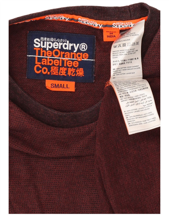 Superdry Haut à manches longues en coton bordeaux pour homme