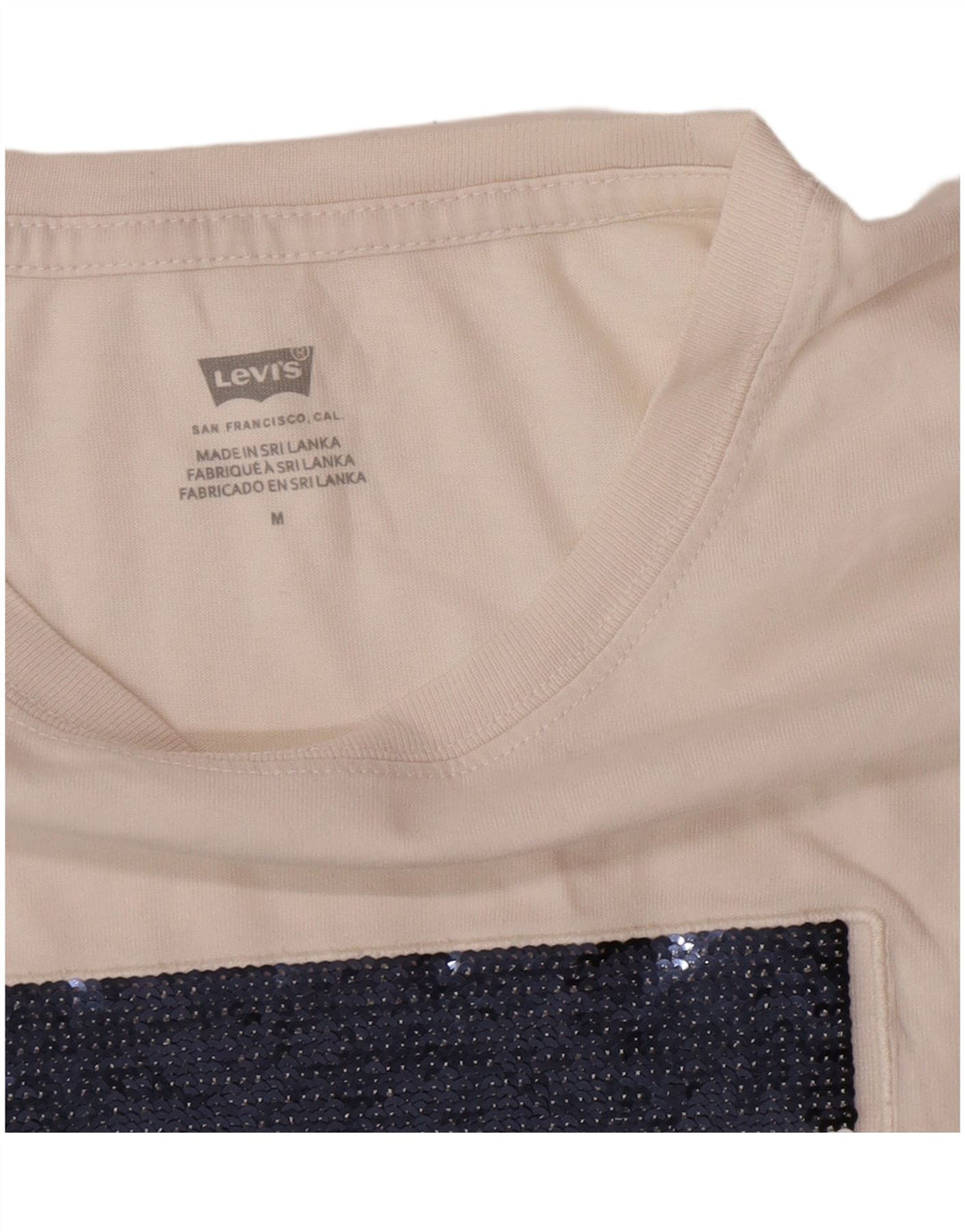 Levi's T-Shirt Graphique Femme UK 14 Blanc Moyen