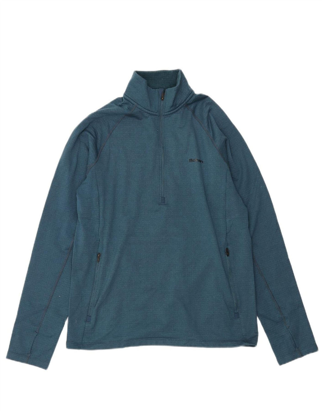 ROHAN Mens Zip Neck Sweatshirt Jumper Small Blue Polyester