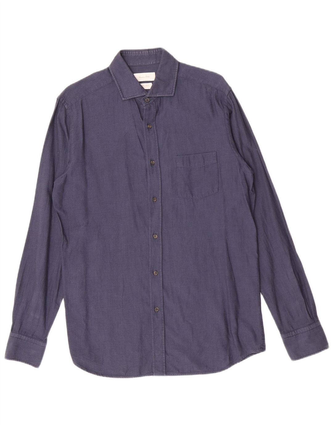 Massimo Dutti Chemise Homme Bleu Marine Moyen Coton