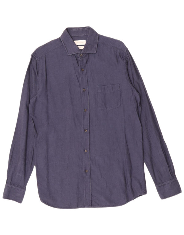 Massimo Dutti Chemise Homme Bleu Marine Moyen Coton