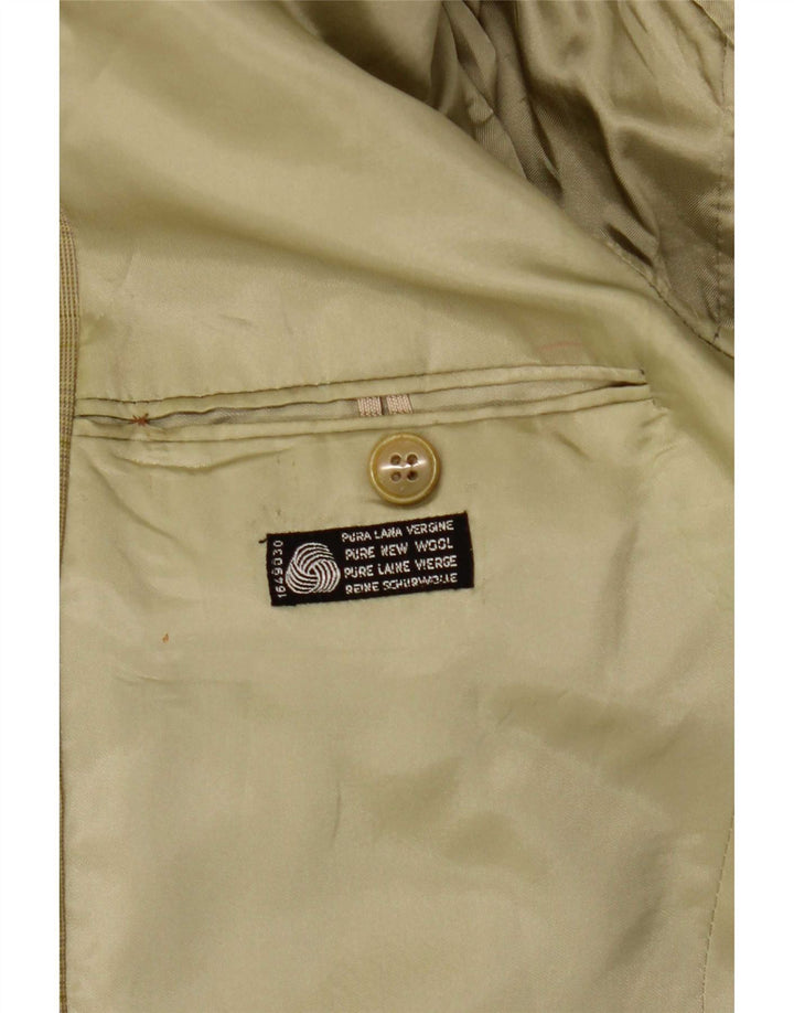 Prestigio Veste blazer à 2 boutons pour homme UK 38 en laine à carreaux vert moyen