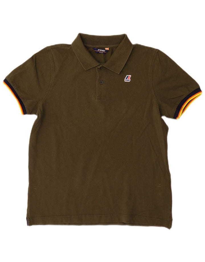 K-Way Polo Homme Coton Kaki Moyen